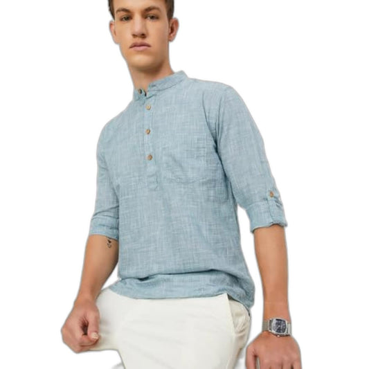 Max Men's Cotton Regular Kurta (FUBSTPA2403SDGREEN_Green