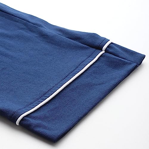 NITE FLITE Picasso Blue Mens Cotton Nightwear Full Sleeve | Top and Pyjama Set (Navy Blue, XXL)