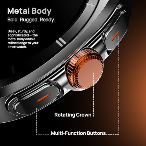 Fire-Boltt Axiom Round Smart Watch 1.43″ Super AMOLED Display with Always‑On Mode, Bluetooth Calling, Rotating Crown, SPO₂ & Heart Rate Monitor, IP67 Waterproof Silicone Smartwatch for Men - White