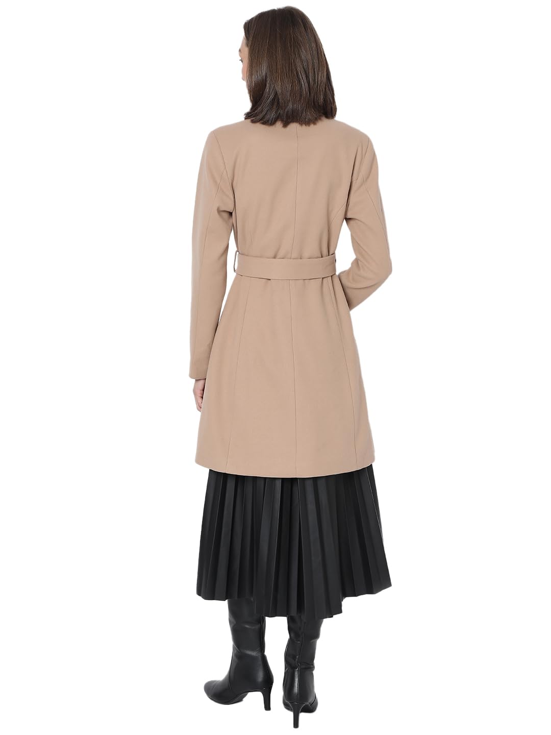 Vero Moda Women's Relaxed Fit Beige Coat