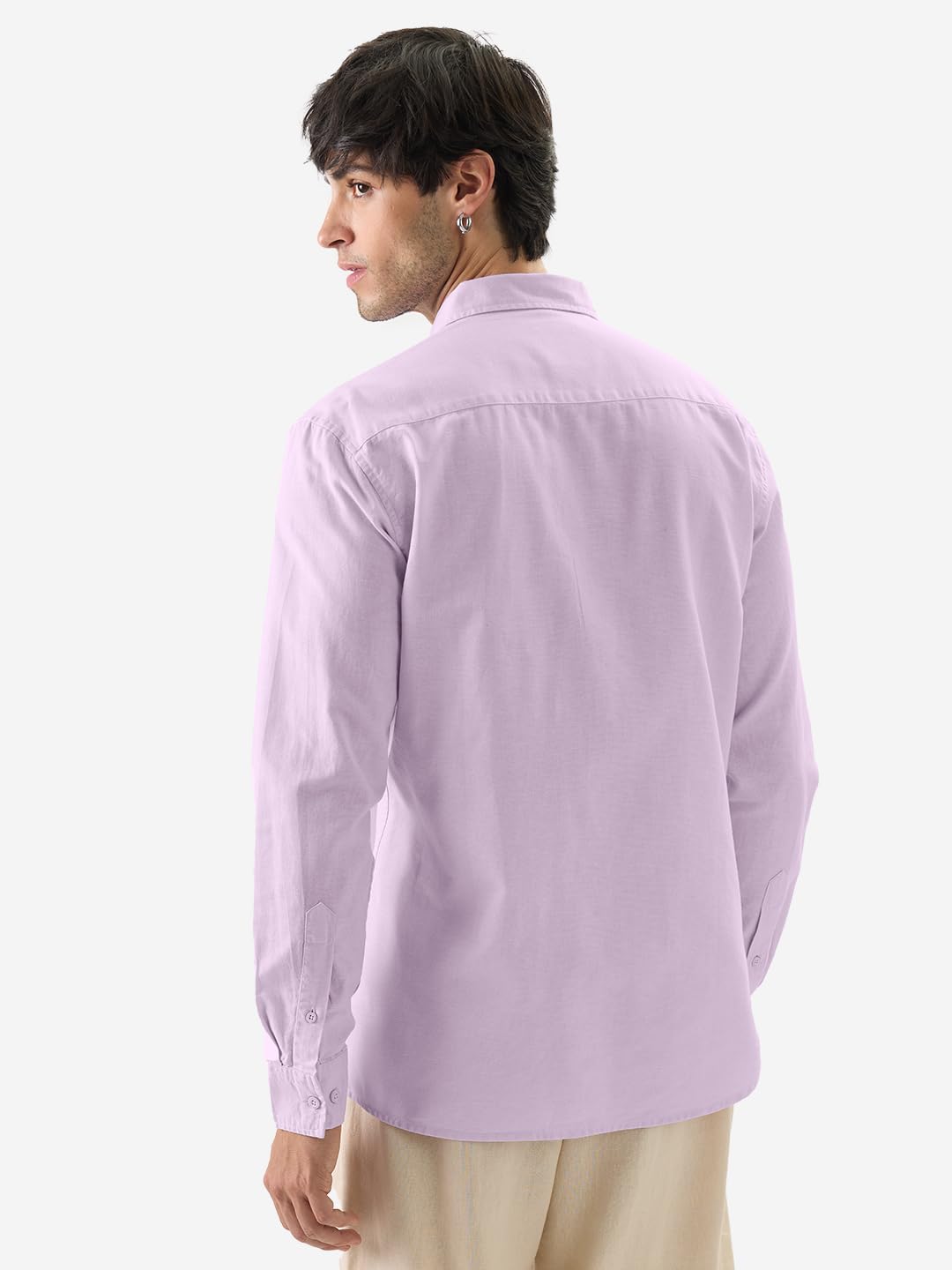 The Souled Store Orchid Purple Men and Boys Long Sleeves Collared