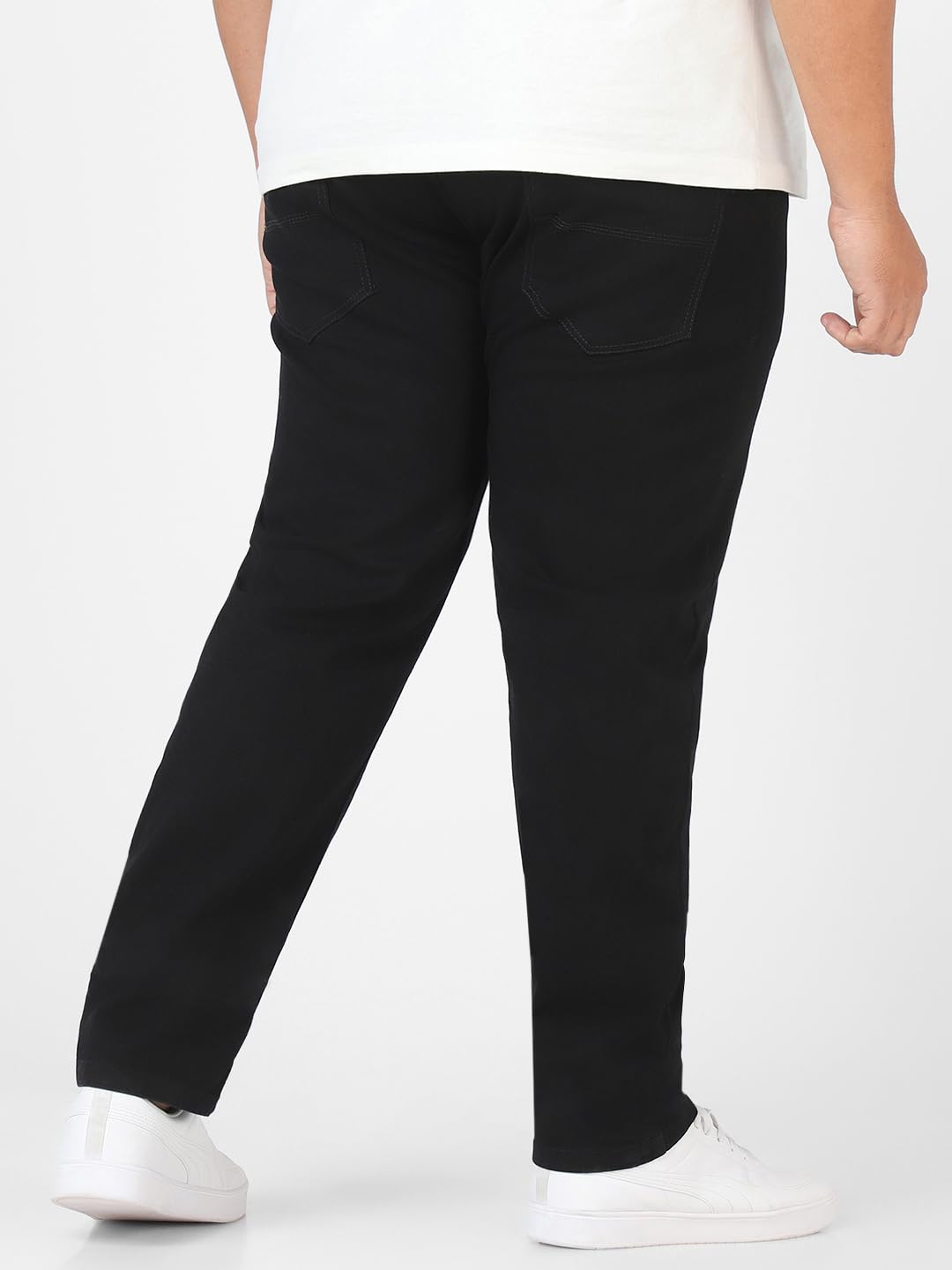 Urbano Plus Men's Black Regular Fit Washed Jeans Stretchable (plusmpsp-black-44-01)