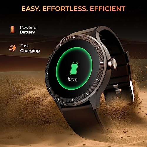 beatXP Flux 1.45" (3.6 cm) Ultra HD Display Bluetooth Calling Smart Watch, 415 * 415px, 60Hz Refresh Rate, Rotary Crown, 500 Nits, Health Tracking, 100+ Sports Modes (Black)