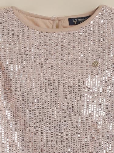 Girls Beige Embellished Party Top