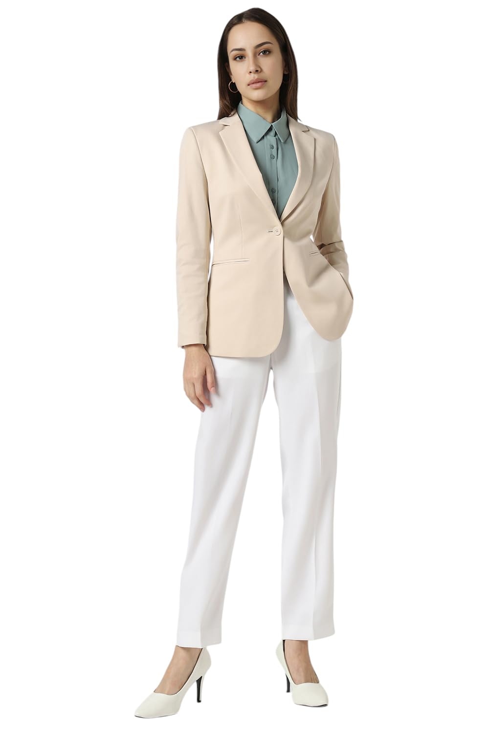 Van Heusen Women's Blazer (VWKZFRGF829520_Beige