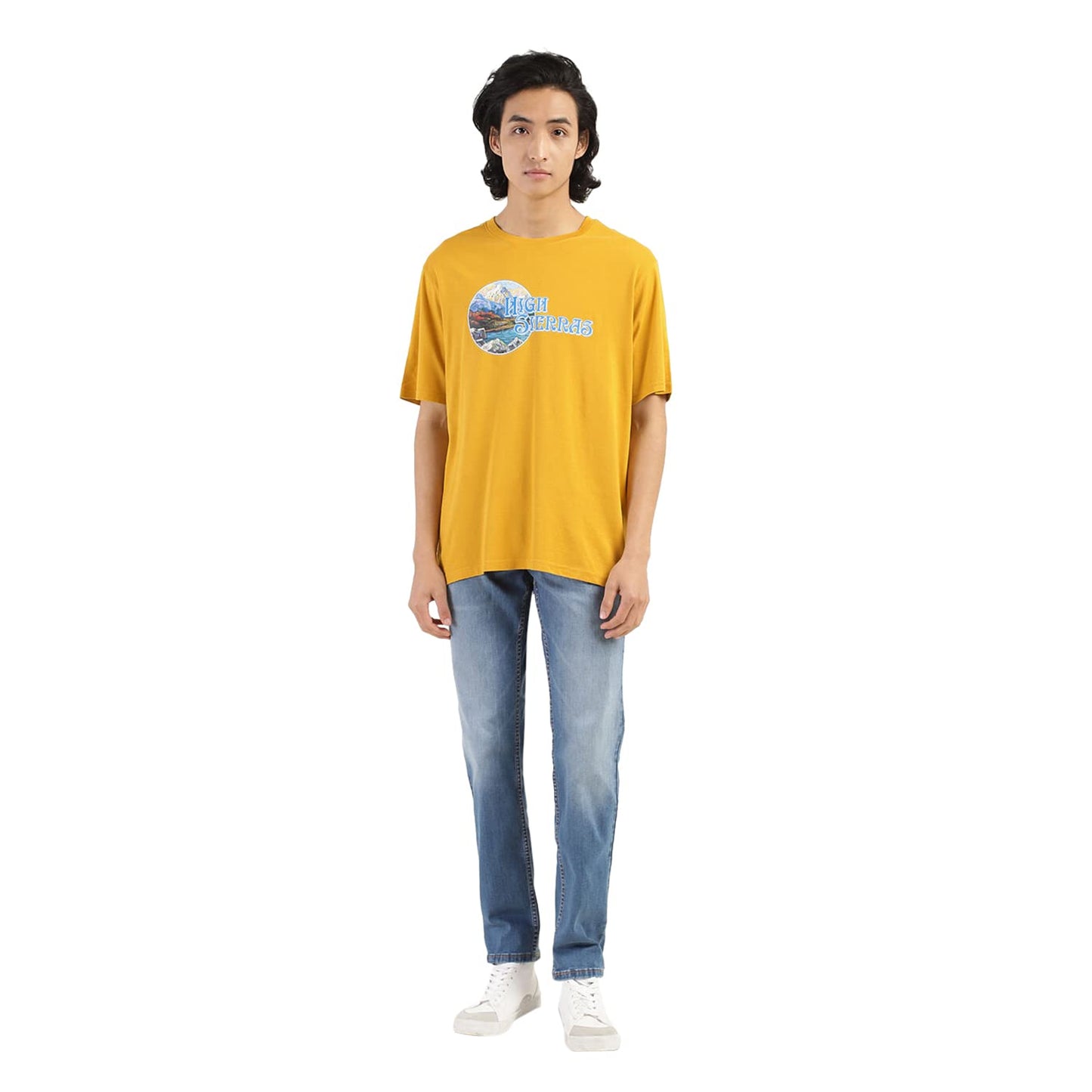 Levi's Men's Graphic Relaxed Fit T-Shirt (16143-0330_Mustard Yellow XL)