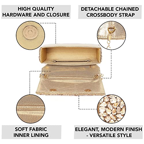 Peora Gold & Silver Evening Clutch Combo Handbags Gift for Women