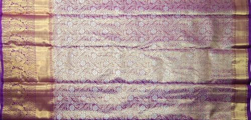 VFCollections Women's Traditional Handloom Kanchipuram Silk Pure Bridal Pattu Sarees | Rich Zari Woven Design | Unstitched Blouse (VFC516-1)