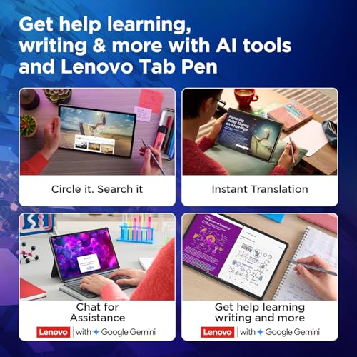 Lenovo Idea Tab with Folio Keyboard + Tab Pen | Wi-Fi + 5G |11" Display, 2.5K Resolution, 90Hz Refresh|8GB RAM, 256GB ROM| MediaTek Dimensity 6300| 7040mAh|4 Speakers| USB-C| Luna Grey
