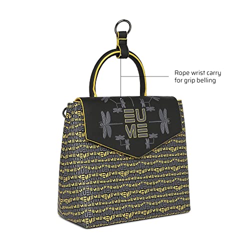 EUME Petal Tail Handbags for Women, Black | Stylish Ladies Purse for Women | Vegan Leather Dragonfly UV Printed | Messenger Bag | Tote Bags for Women | Designer Ladies Purse |