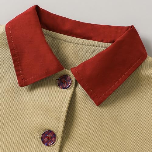 Hopscotch Girls Full Sleeves Beige Gingham Long Coat For Ages(7-8 Years)