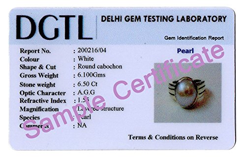 Clara Certified Pearl (Moti) 3cts or 3.25ratti Bold Silver Ring for Men and women-22