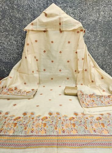 Leeli Peeri Designer Women's Chanderi Jacquard Unstitched Dress Material