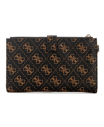 Laurel II Double Zip Organizer Wallet, Brown Logo, One Size, Laurel II Double Zip Organizer Wallet