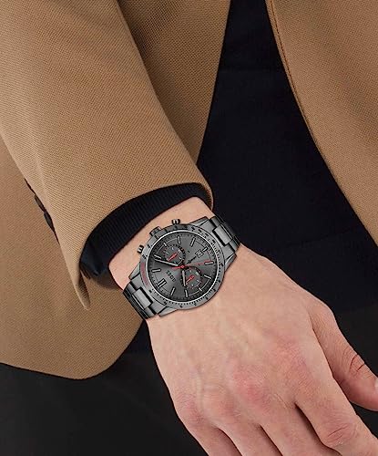 Hugo Boss Stainless Steel Boss Allure Analog Gray Dial Men Watch-1513924, Gray Band