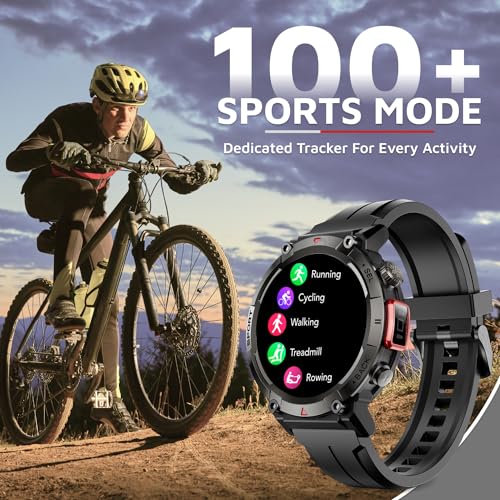 Cult Ranger XR1-1.43" AMOLED Display,Outdoor Rugged Smartwatch for Men, Bluetooth Calling, 8 Days Battery, Continous Heart Rate,100+ Sports Mode, Live Cricket Score, Built-in Flashlight, Free Strap