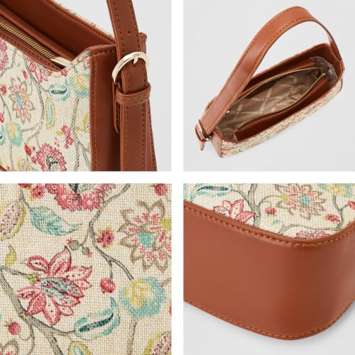 Symbol Premium Women's Shoulder Bag crafted from Poly Canvas and PU | Stylish Handbag | Ladies Purse (SP-AW26-CARL-SBAG-02_Tan)