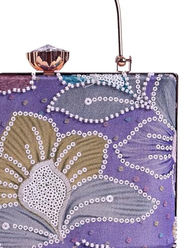 THE TAN CLAN Riveria Multicolor Casket Clutch | Box-Style Colorful Evening Bag for Women | Party Clutch Purse