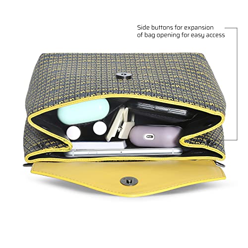 EUME Petal Tail Handbags for Women, Black | Stylish Ladies Purse for Women | Vegan Leather Dragonfly UV Printed | Messenger Bag | Tote Bags for Women | Designer Ladies Purse |