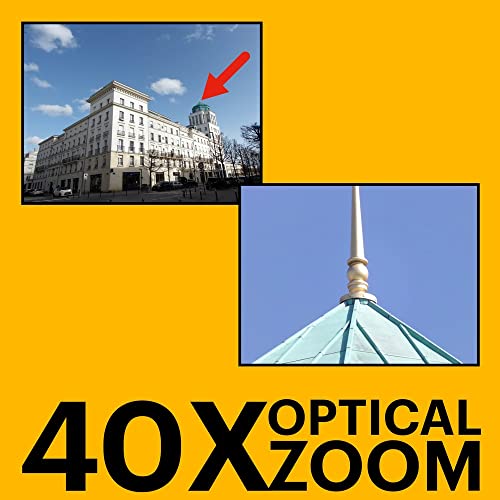 KODAK Pixpro Astro Zoom AZ405 Digital Camera Bridge, X40 Zoom, 24 mm Wide Angle, 20 Megapixels, LCD 3, Full HD 1080p Video, OIS, AA Battery – Red