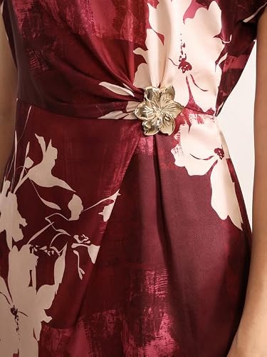 Kazo Marsala Midi Dress (Multicolor XS)