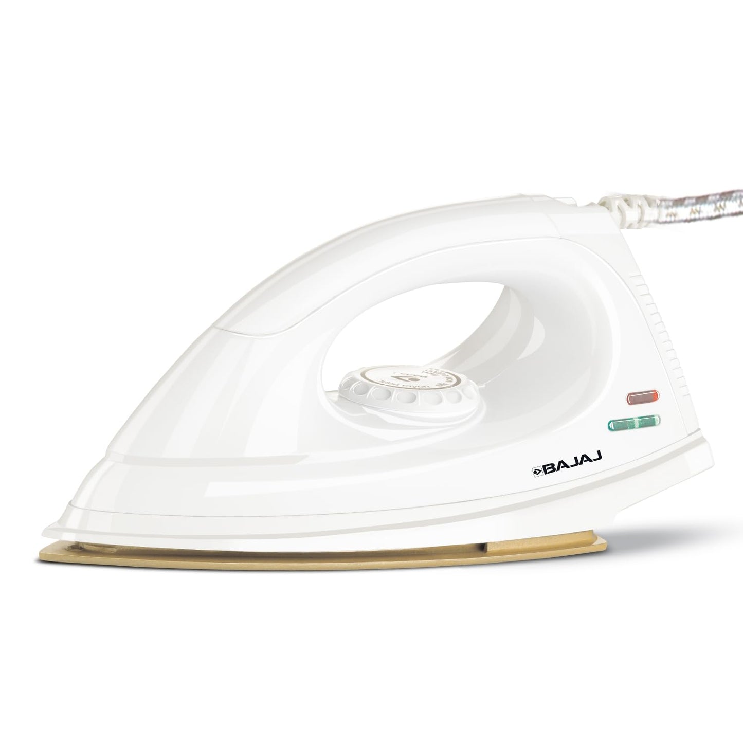 Bajaj DX-7 1000 Watts Dry Iron | Advance Soleplate And Anti-Bacterial German Coating Technology | Light Weight Iron | Thermal Safety Fuse | 360 Degree Swivel Cord | 2-Yrs Warranty 【White】