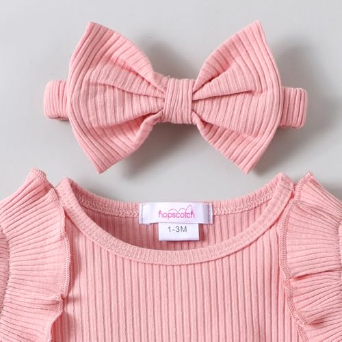 Hopscotch Baby Girls Textured Print Full Sleeves Pink Pant set For Ages (9-12 Months)