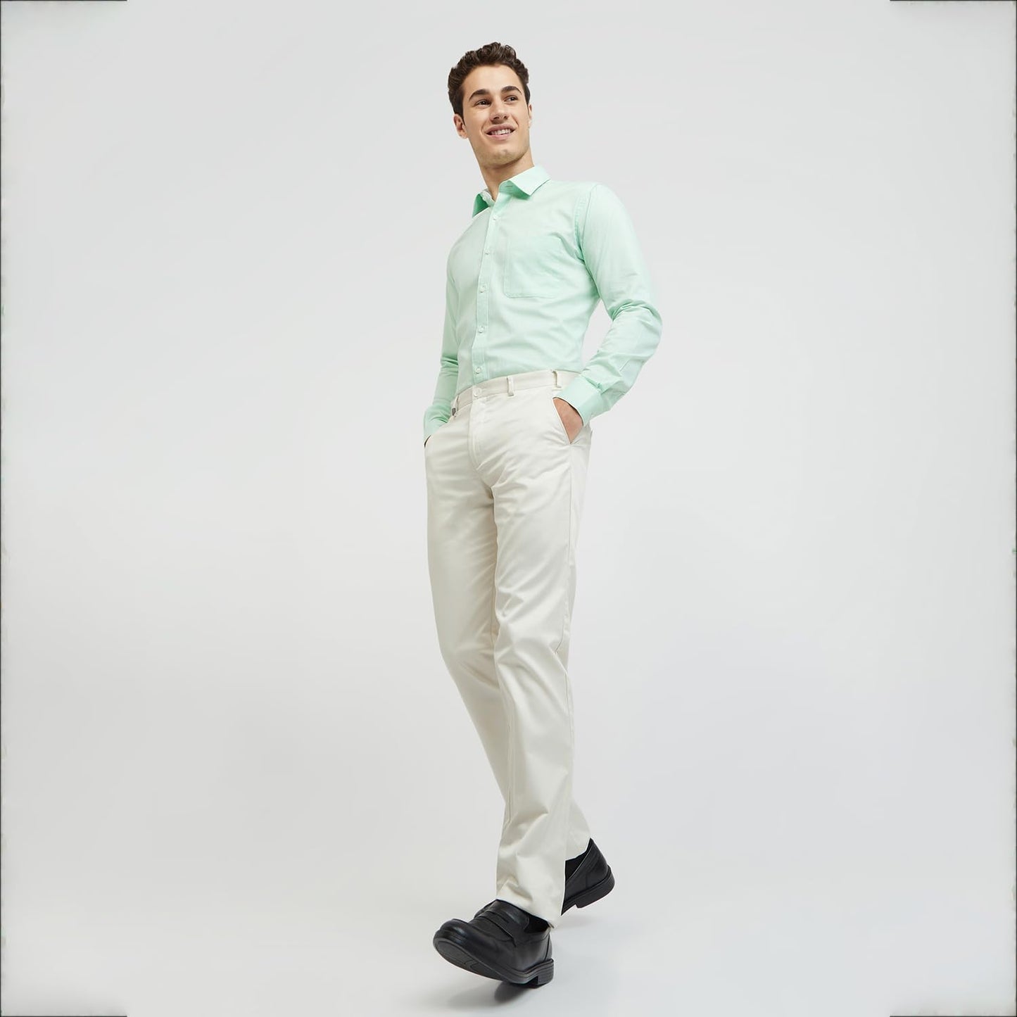 Raymond Light Green Shirt (Size: 40)-RMSX11664-N2
