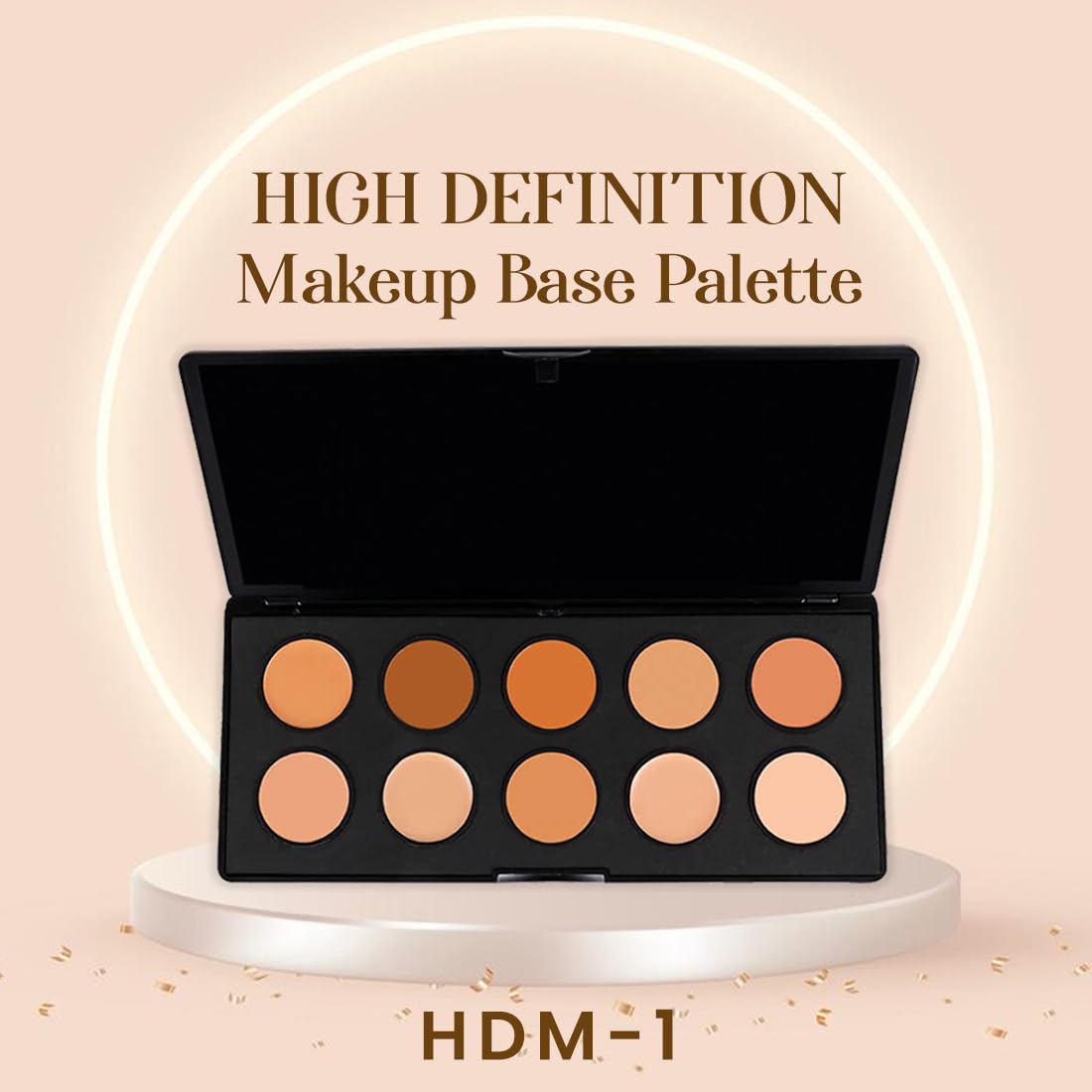 Coloressence HD Makeup Base Contour Face Palette, Long Lasting Weightless Highlighter Waterproof Satin Finish Concealer, Hides Blemishes, Dark Spots & Acne Marks - HDM-I
