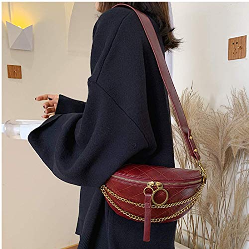 VISMIINTREND Fashion Luxury Vegan Leather Chest Waist Sling Crossbody Bags for Girls and Women | Gifts | Sister | Wife | Birthday (Maroon)