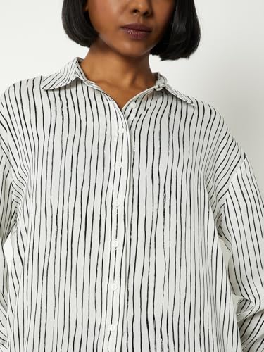Max Women Striped Formal Shirt (Off White_XXL)