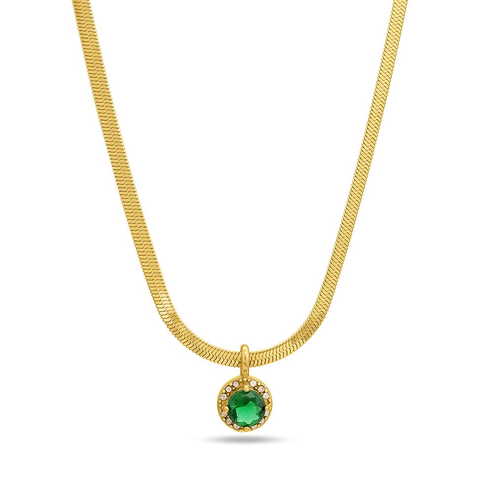 PALMONAS 18k Gold Plated Birthstone Brilliance- May for Women - Gift for Girls & Women | Waterproof & Anti-Tarnish Necklace