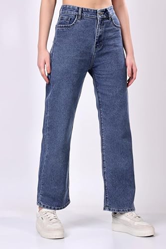 London Hills Women’s High Rise Wide Leg Jeans | Relaxed Fit Baggy Denim Pants | Stylish Straight Fit Comfortable Casual Wear Jeans for Women