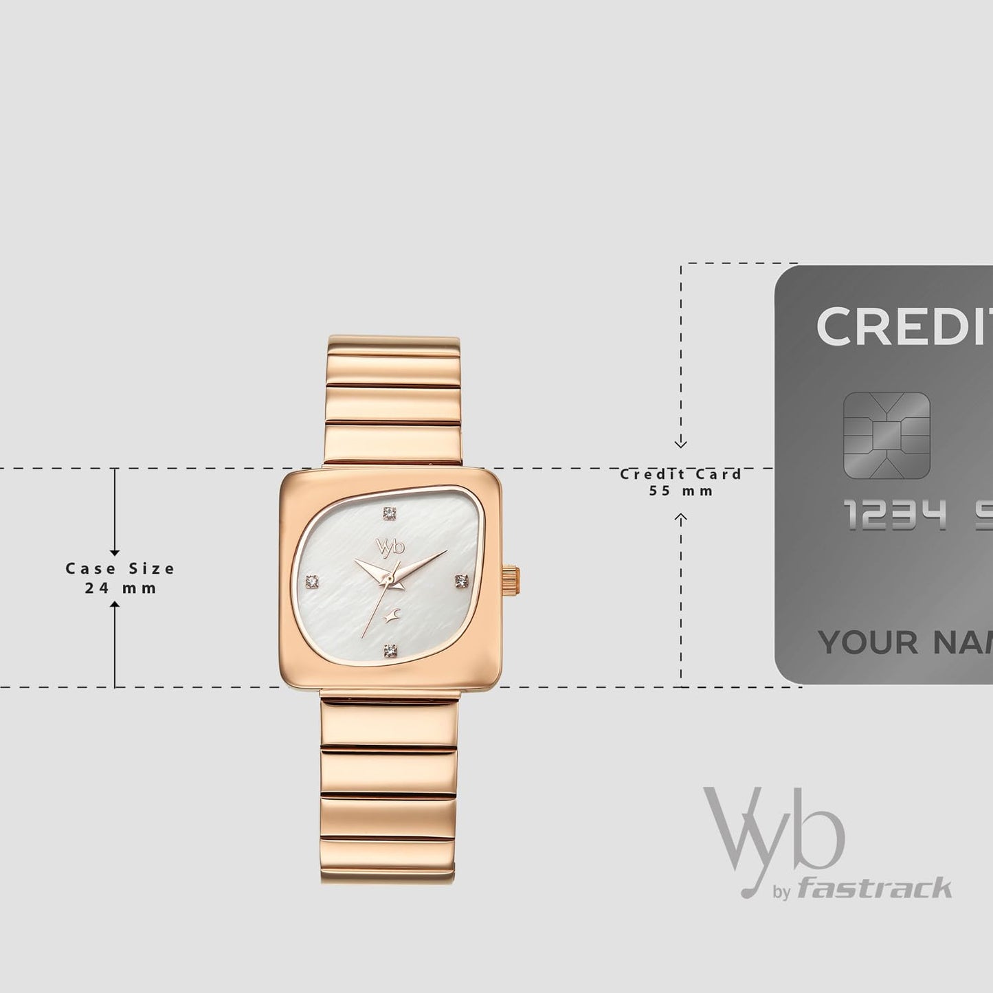 Fastrack Vyb Diva Quartz Analog White Mother of Pearl Dial Rose Gold Stainless Steel Strap Watch for Women - FV60100WM01W