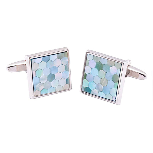 Zivom® Enamel Sky Blue Brass Office Formal Shirt Blazer Cufflinks Pair Men Gift Box