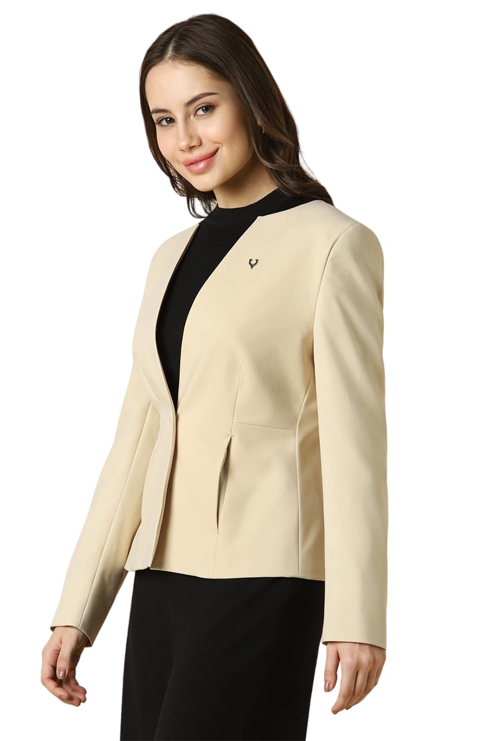 Allen Solly Women's Blazer (AHBZWRGFD54399_Beige