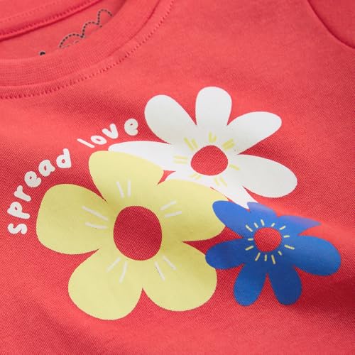 Hopscotch Baby Girls Floral Print Short Sleeves Multicolor Tees For Ages (18-24 Months)
