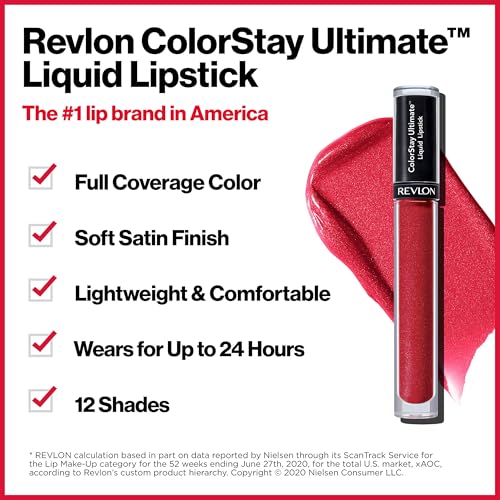 REVLON ColorStay Satin Ultimate Liquid Lipstick, Premium Pink