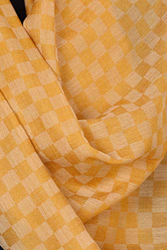 Pashtush Mens Fine Wool Reversible Muffler, Soft and Warm - Yellow