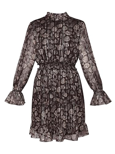 VERO MODA Women Printed Polyester Knee Length Brown Fit & Flare Dress