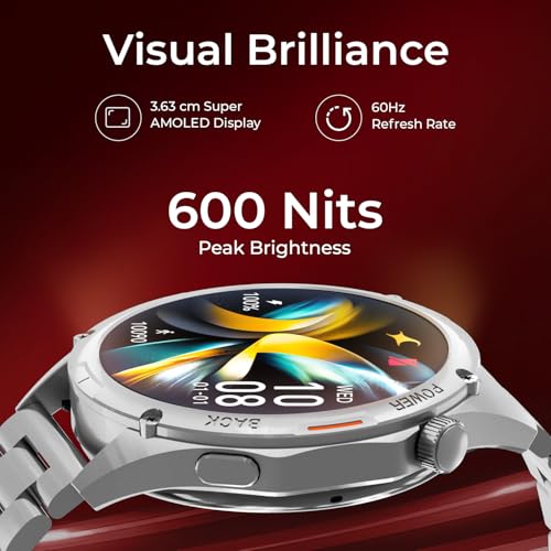 Fastrack Marvellous FX1 1.43" AMOLED Smart Watch with SpO2 Monitoring, Sleep & Mood Tracking, Bluetooth Calling, AI Voice Assistant, Alloy Case – Smartwatch for Men & Women (Black)