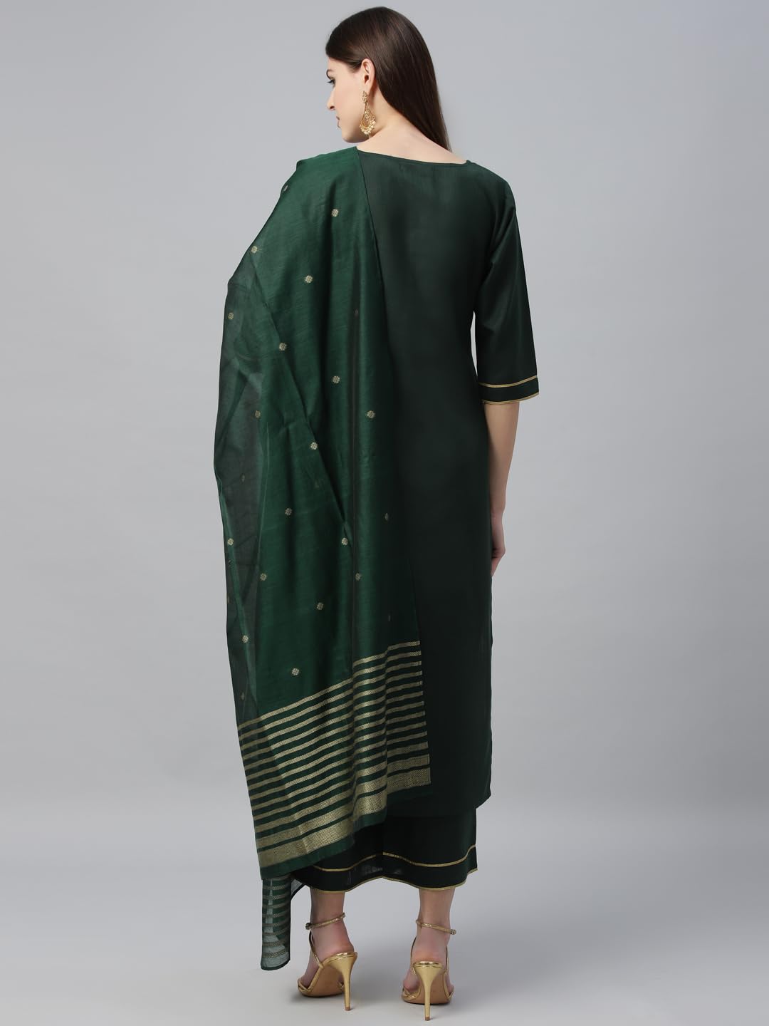 Libas Women's Cotton Kurta Sets (6871_Green