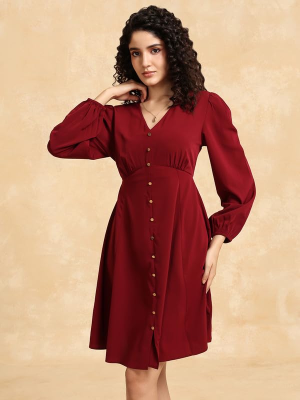 Kazo Hazel Mini Dress Wine