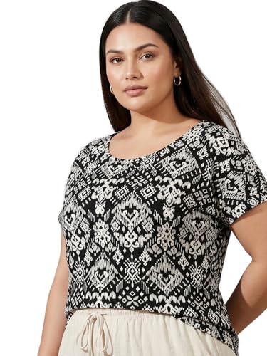 Max Women Printed T-Shirt (Black_XL)
