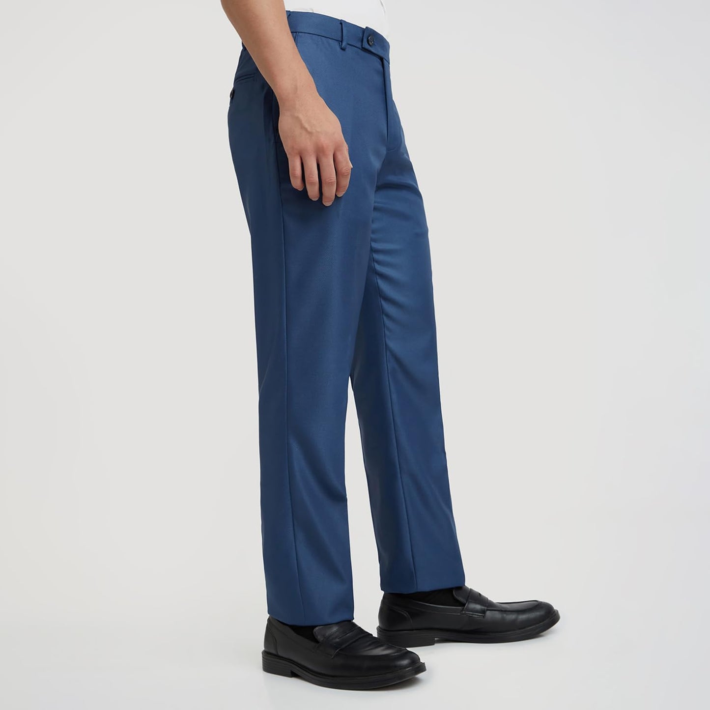 Park Avenue Men's Regular Fit Solid Pattern Poly Viscose Blend Flat Front Formal Trouser (Size: 34)-PMTX07681-P8