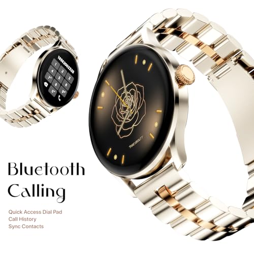 Fire-Boltt Glitz Women Smart Watch with 1.19” AMOLED Display, Bluetooth Calling, Rotating Crown, Always On Display, 1000 Nits Brightness, IP68 Waterproof Ivory Pearl