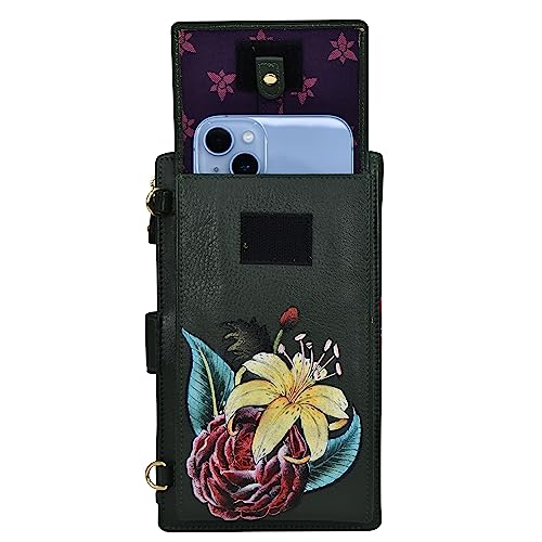 Anuschka Women’s Hand-Painted Genuine Leather Cell Phone Case & Wallet - Vintage Floral