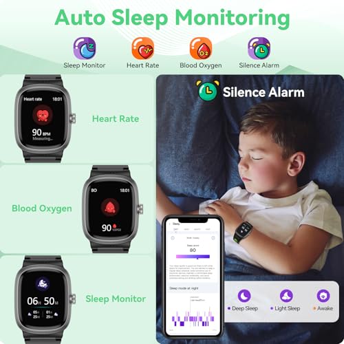 Smart Watch for Kids with Heart Rate Sleep Monitor, Games/Alarm/IP68 Waterproof Smart Watch for Boys Girls, Step Calorie Pedometer Activity Tracker, Kids Fitness Watch Birthday Gifts for Aged 4-16