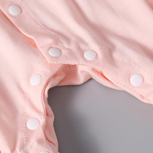 Hopscotch Girls Short Sleeves Pink Lace Collar Floral Cotton Romper For Ages (9-12 Months)