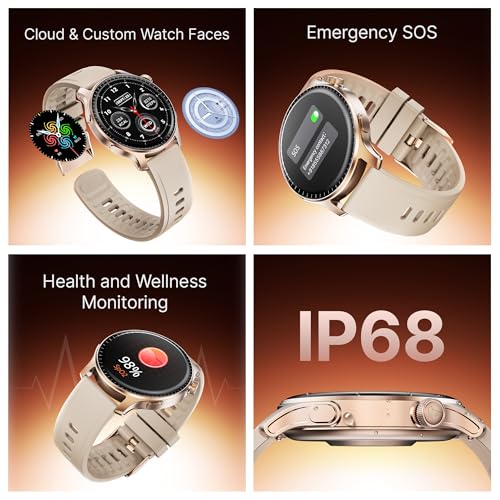 boAt Ultima Prime smartwatch with 1.43” AMOLED Display, AOD, Personalized Fitness Nudges, Functional Crown,100+ Sports Modes, Create Your Own Watchface, smartwatch for man and Woman (Rose Gold)